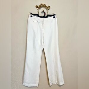 White House Black Market White Flare Pants